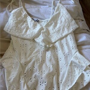 Zara Cream Eyelet Ruffle Camisole